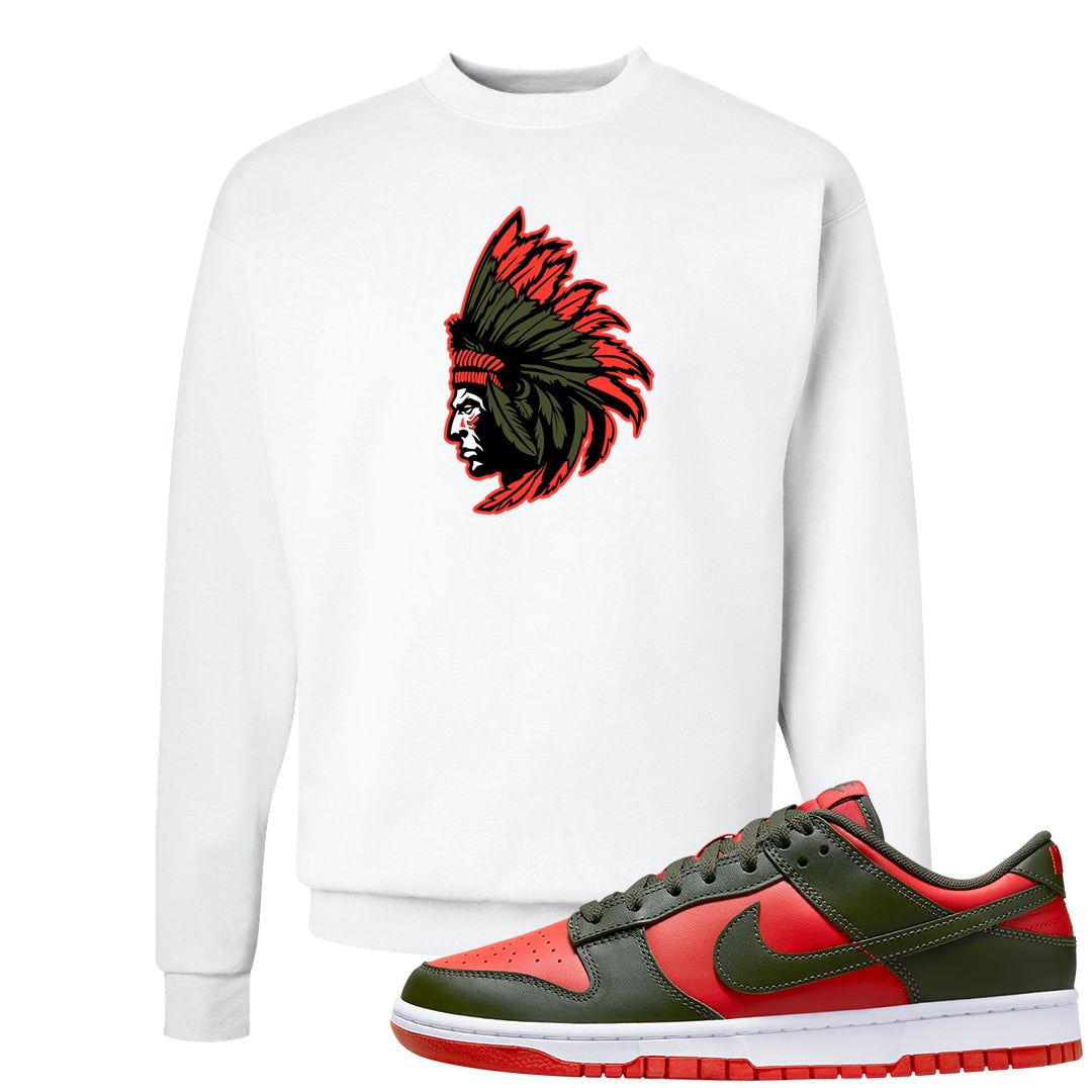 Cargo Khaki Low Dunks Crewneck Sweatshirt | Indian Chief, White