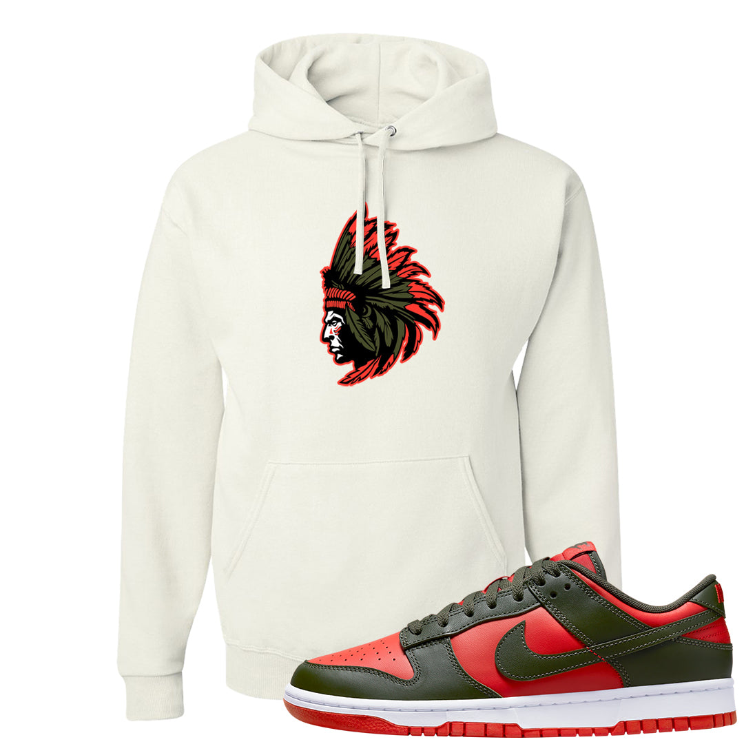 Cargo Khaki Low Dunks Hoodie | Indian Chief, White