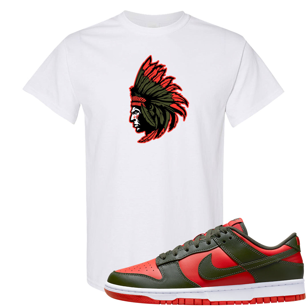 Cargo Khaki Low Dunks T Shirt | Indian Chief, White