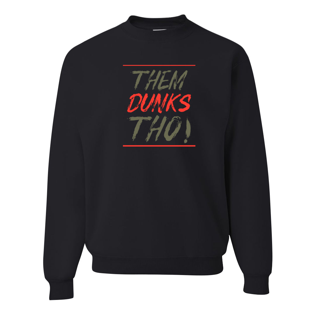 Cargo Khaki Low Dunks Crewneck Sweatshirt | Them Dunks Tho, Black