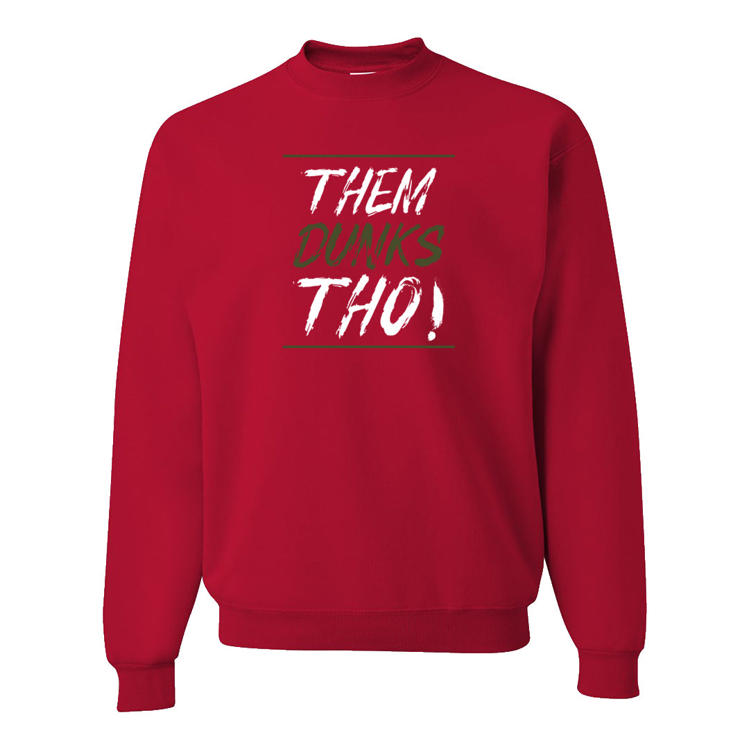 Cargo Khaki Low Dunks Crewneck Sweatshirt | Them Dunks Tho, Red