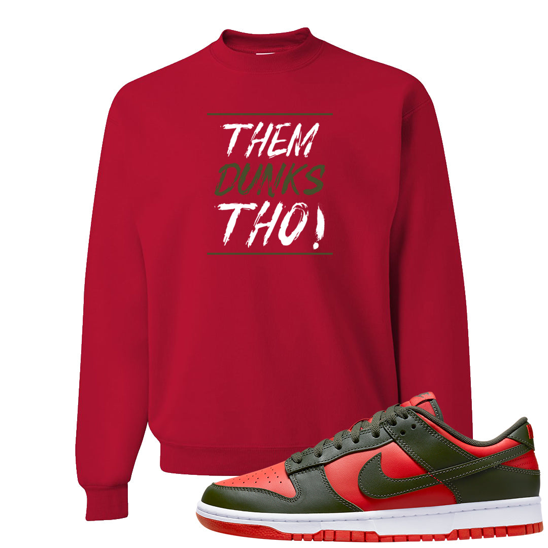 Cargo Khaki Low Dunks Crewneck Sweatshirt | Them Dunks Tho, Red