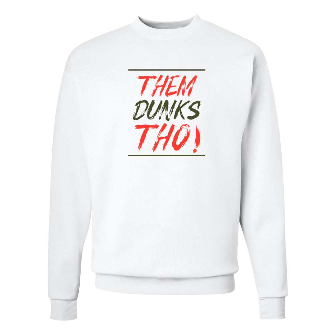 Cargo Khaki Low Dunks Crewneck Sweatshirt | Them Dunks Tho, White