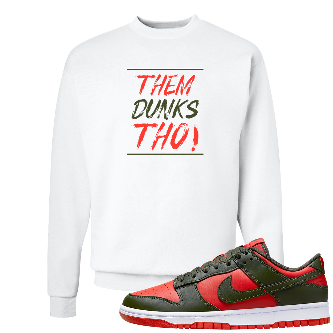 Cargo Khaki Low Dunks Crewneck Sweatshirt | Them Dunks Tho, White