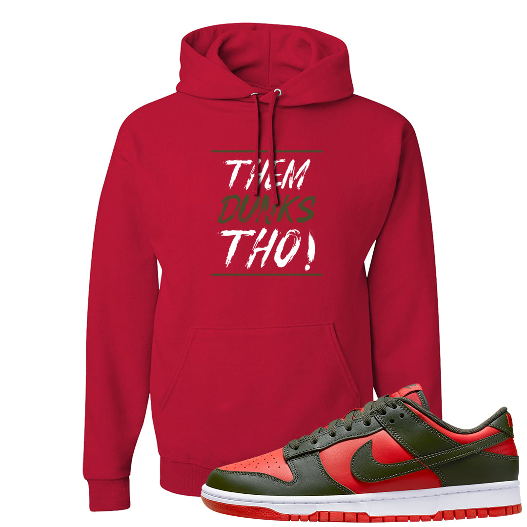 Cargo Khaki Low Dunks Hoodie | Them Dunks Tho, Red