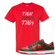 Cargo Khaki Low Dunks T Shirt | Them Dunks Tho, Red