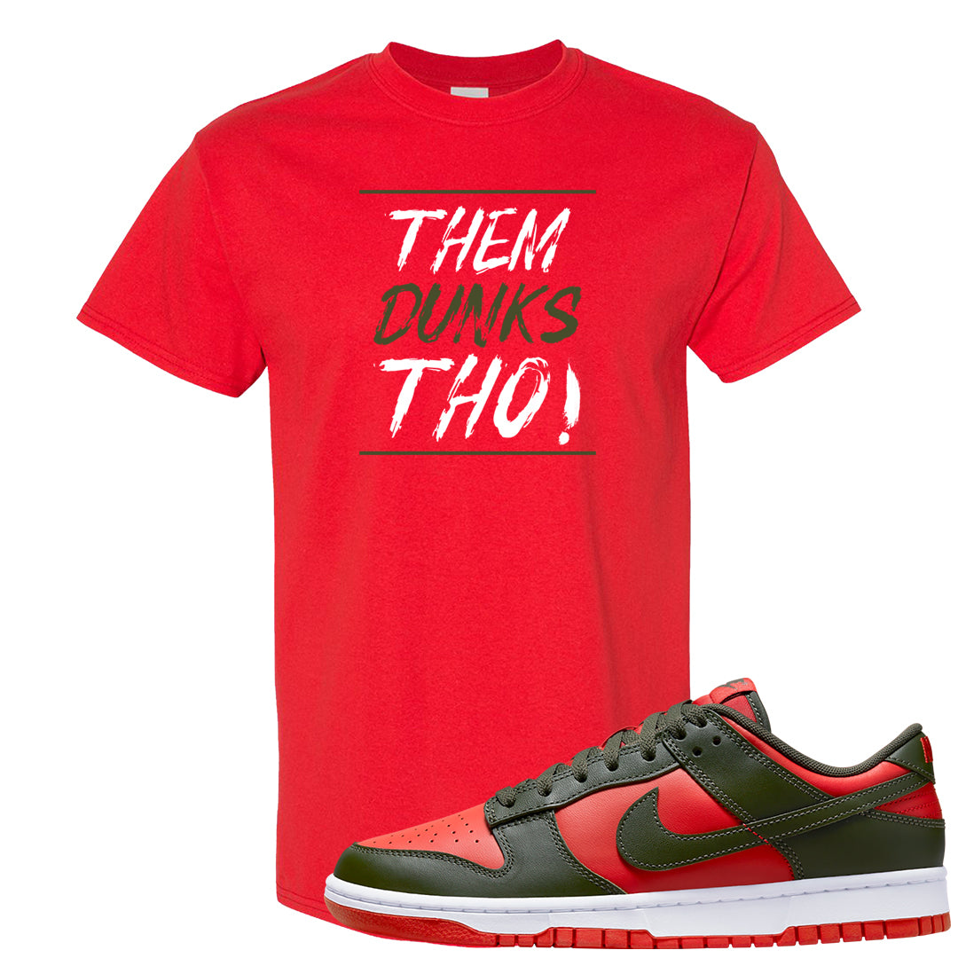 Cargo Khaki Low Dunks T Shirt | Them Dunks Tho, Red