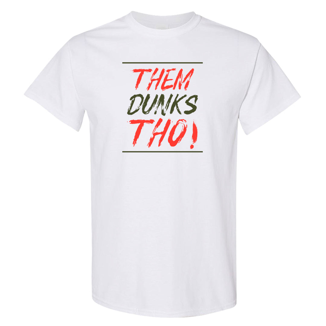 Cargo Khaki Low Dunks T Shirt | Them Dunks Tho, White