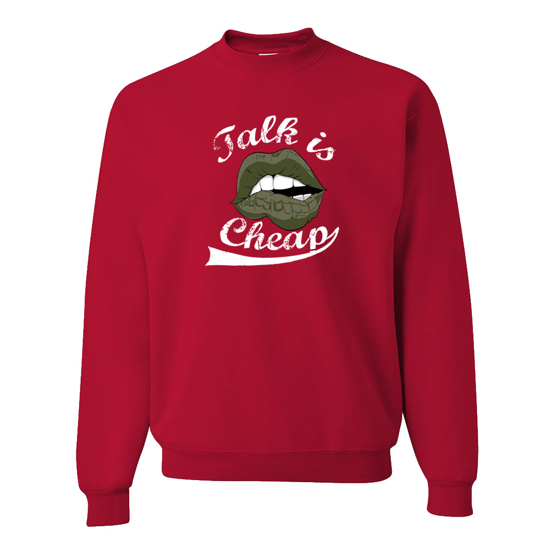 Cargo Khaki Low Dunks Crewneck Sweatshirt | Talk Lips, Red