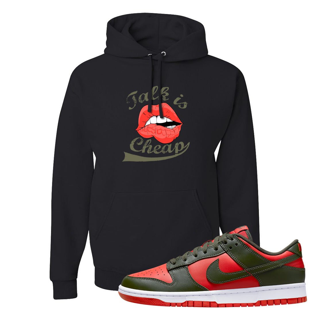 Cargo Khaki Low Dunks Hoodie | Talk Lips, Black