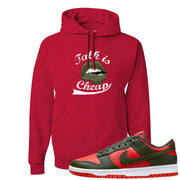 Cargo Khaki Low Dunks Hoodie | Talk Lips, Red