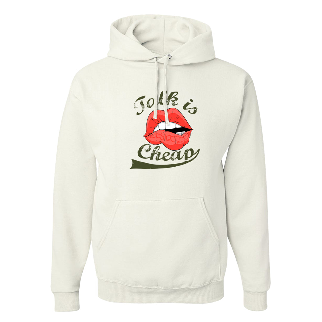 Cargo Khaki Low Dunks Hoodie | Talk Lips, White