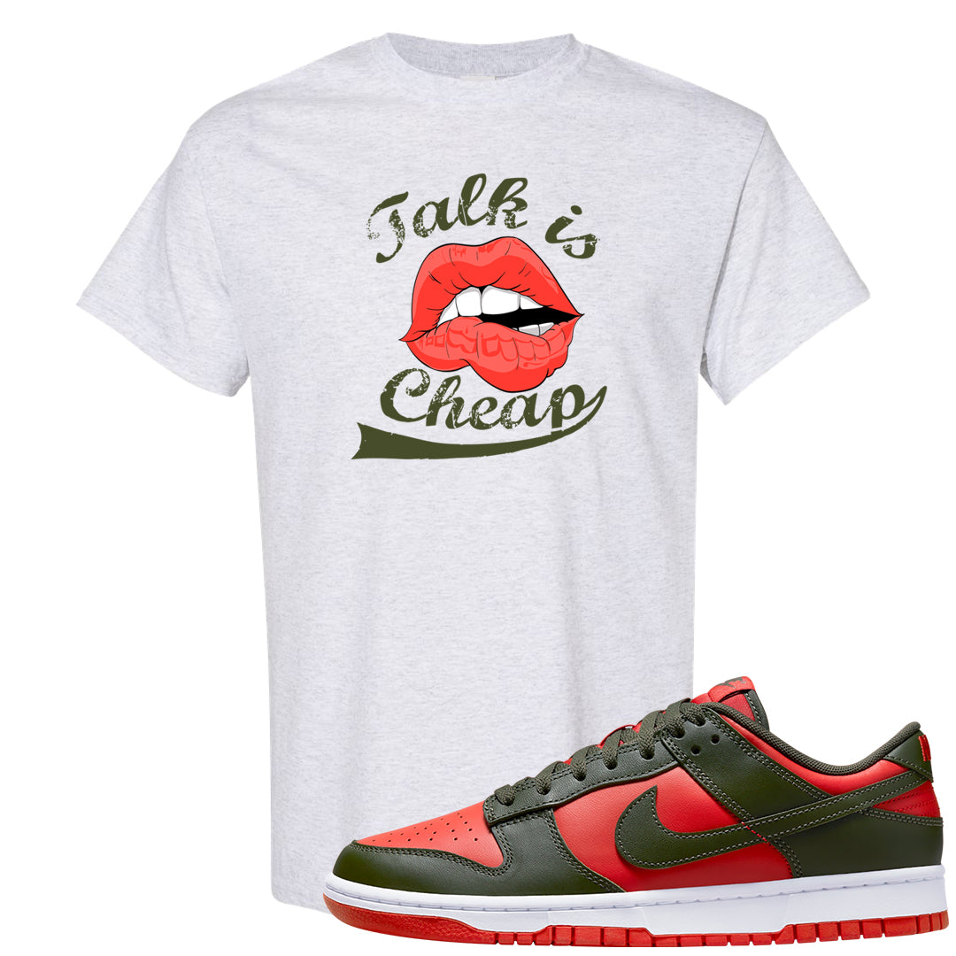 Cargo Khaki Low Dunks T Shirt | Talk Lips, Ash