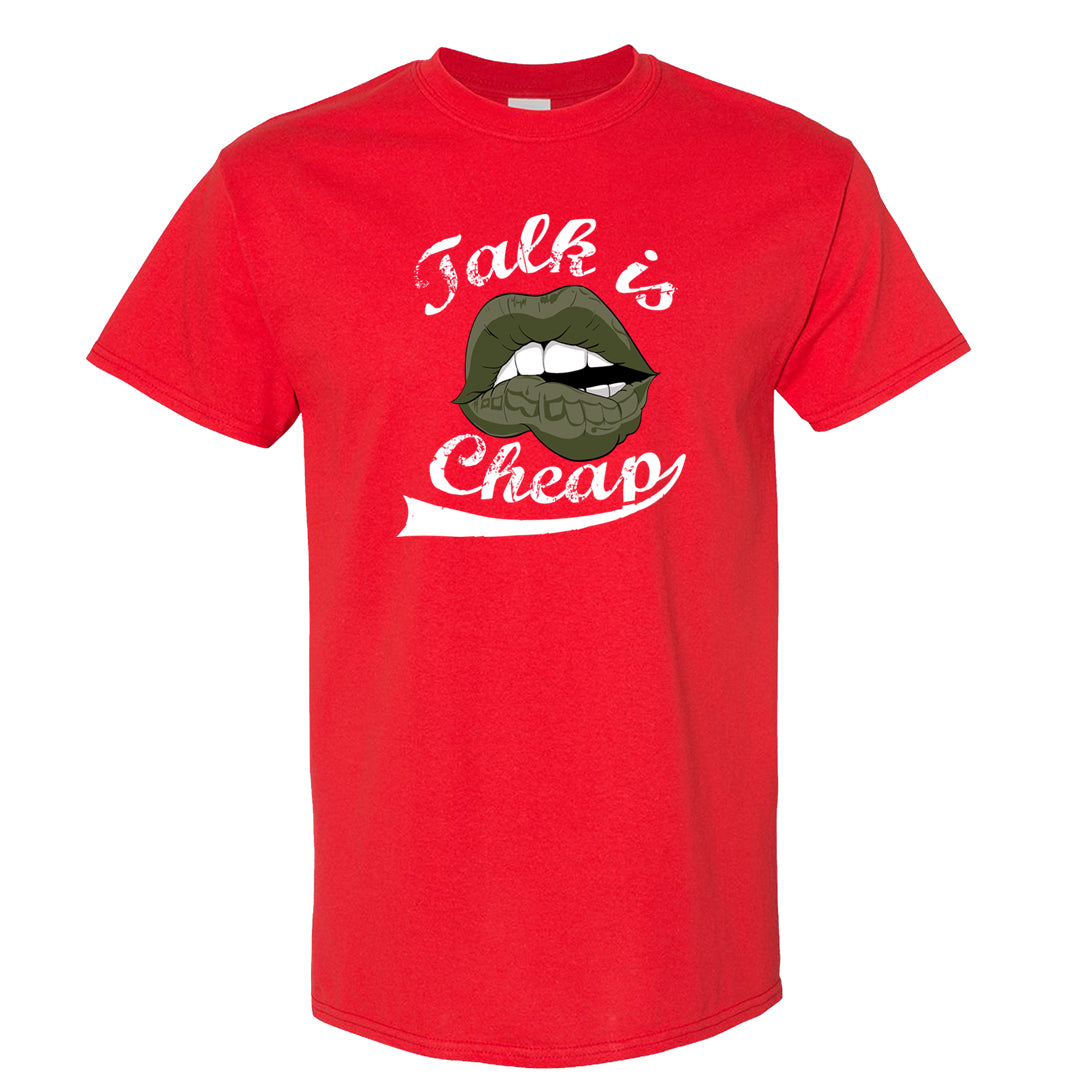 Cargo Khaki Low Dunks T Shirt | Talk Lips, Red