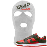 Cargo Khaki Low Dunks Ski Mask | Trap To Rise Above Poverty, White