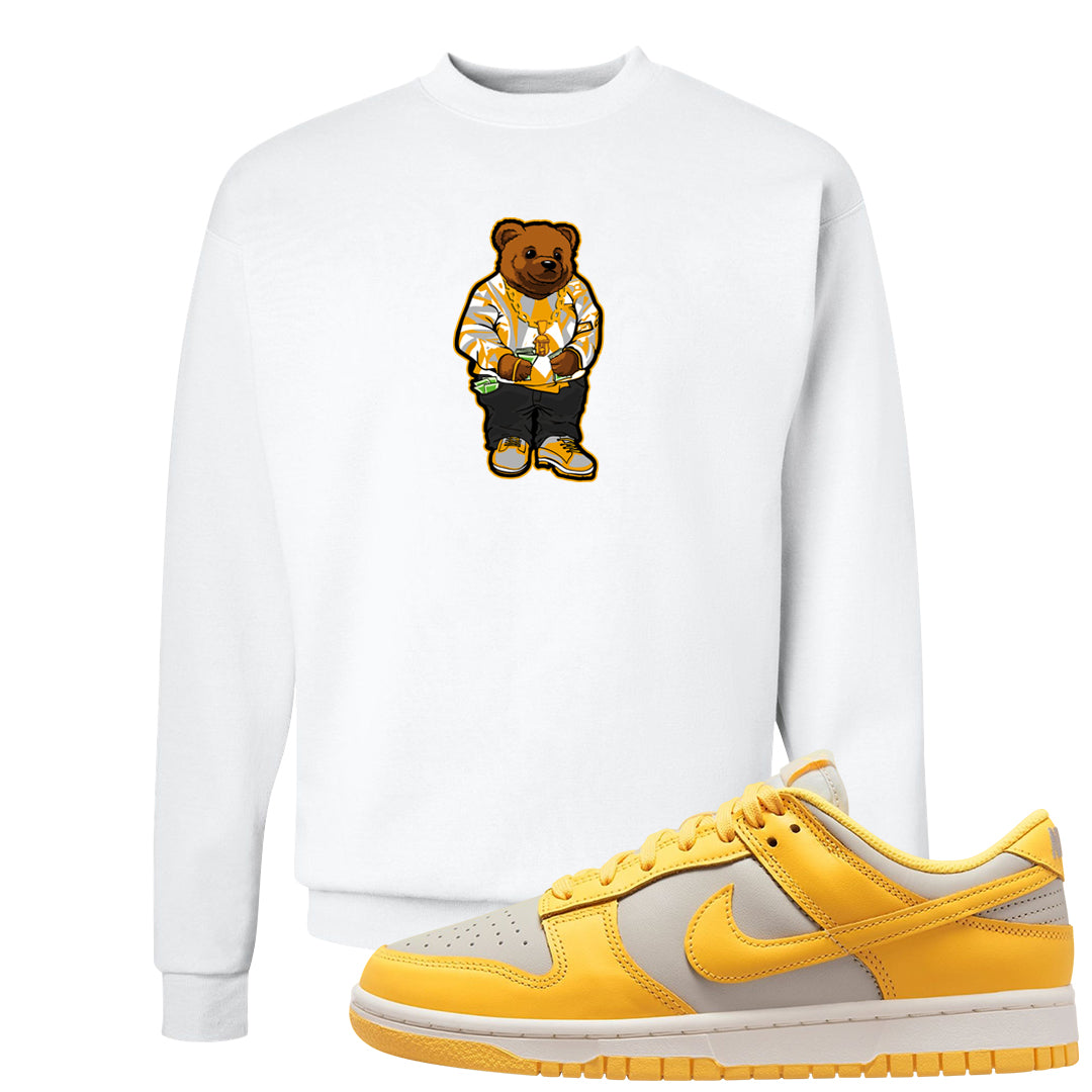 Citron Pulse Low Dunks Crewneck Sweatshirt | Sweater Bear, White