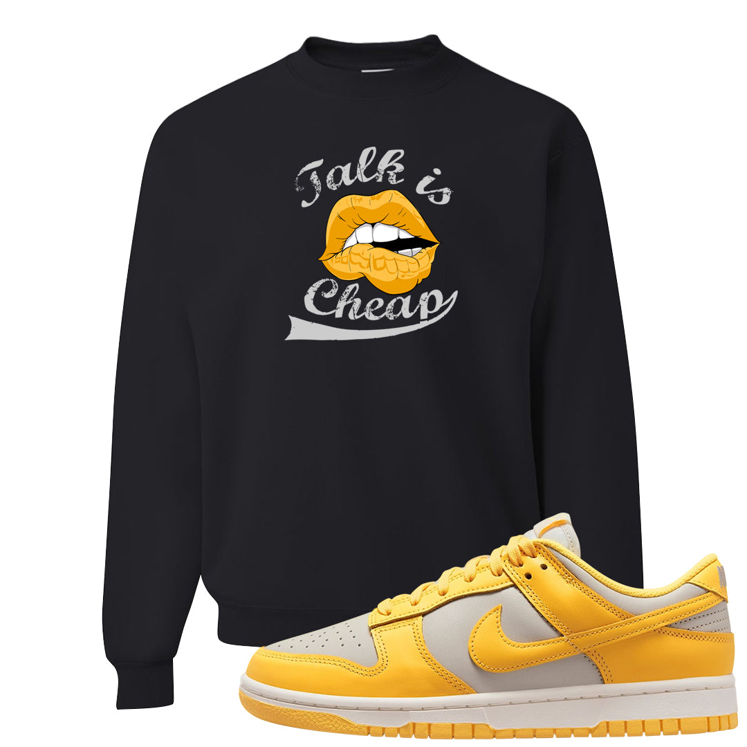 Citron Pulse Low Dunks Crewneck Sweatshirt | Talk Lips, Black