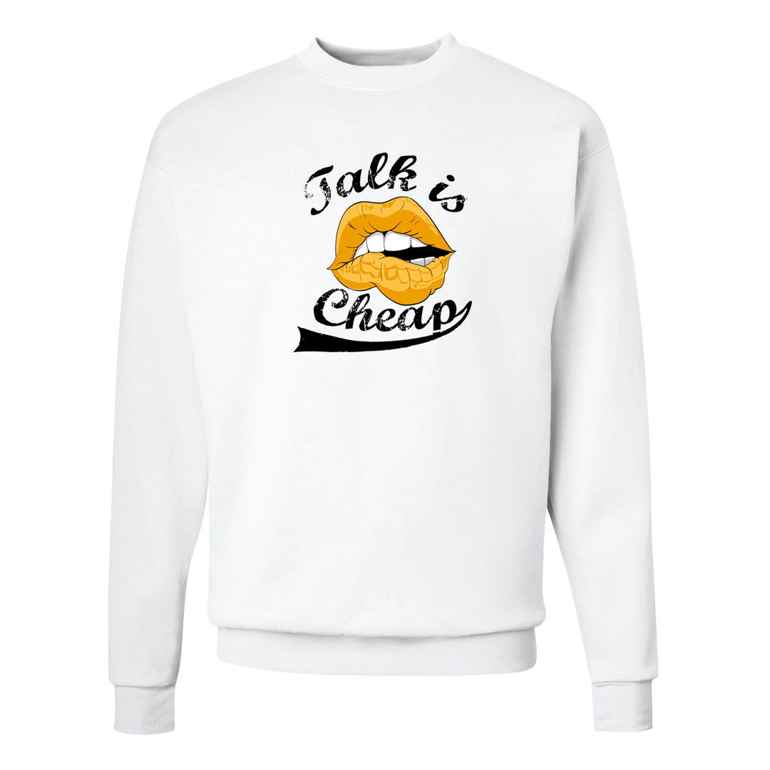 Citron Pulse Low Dunks Crewneck Sweatshirt | Talk Lips, White