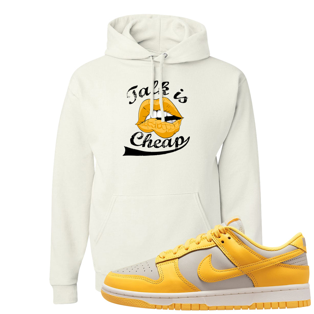 Citron Pulse Low Dunks Hoodie | Talk Lips, White