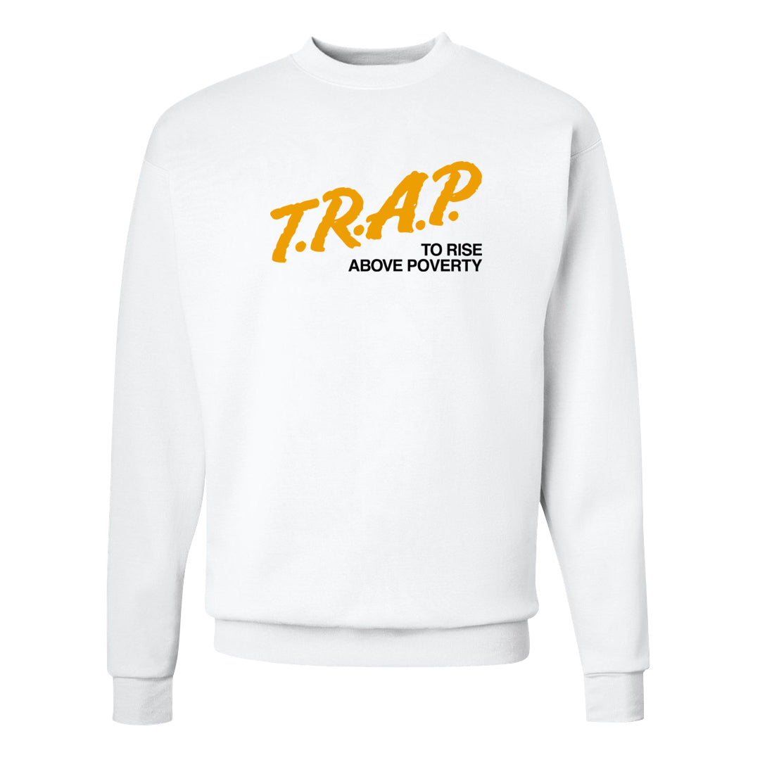 Citron Pulse Low Dunks Crewneck Sweatshirt | Trap To Rise Above Poverty, White