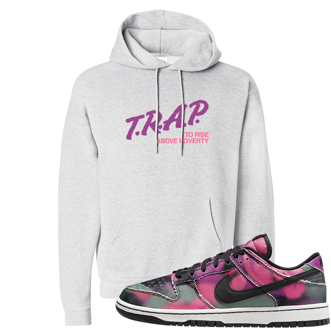 Graffiti Low Dunks Hoodie | Trap To Rise Above Poverty, Ash