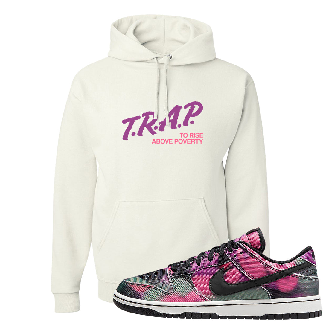 Graffiti Low Dunks Hoodie | Trap To Rise Above Poverty, White