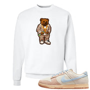 Light Armory Blue Low Dunks Crewneck Sweatshirt | Sweater Bear, White