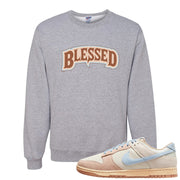 Light Armory Blue Low Dunks Crewneck Sweatshirt | Blessed Arch, Ash