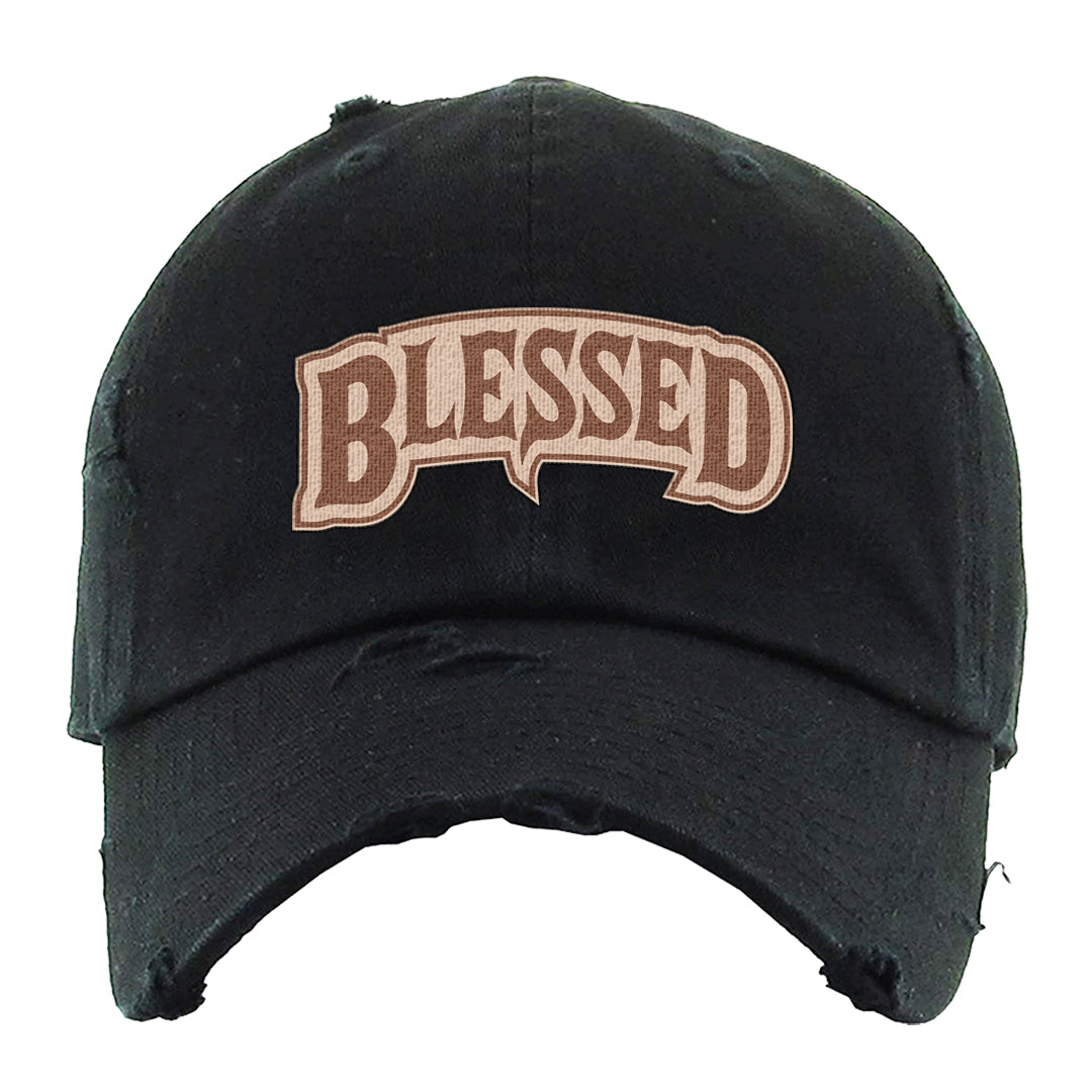 Light Armory Blue Low Dunks Distressed Dad Hat | Blessed Arch, Black