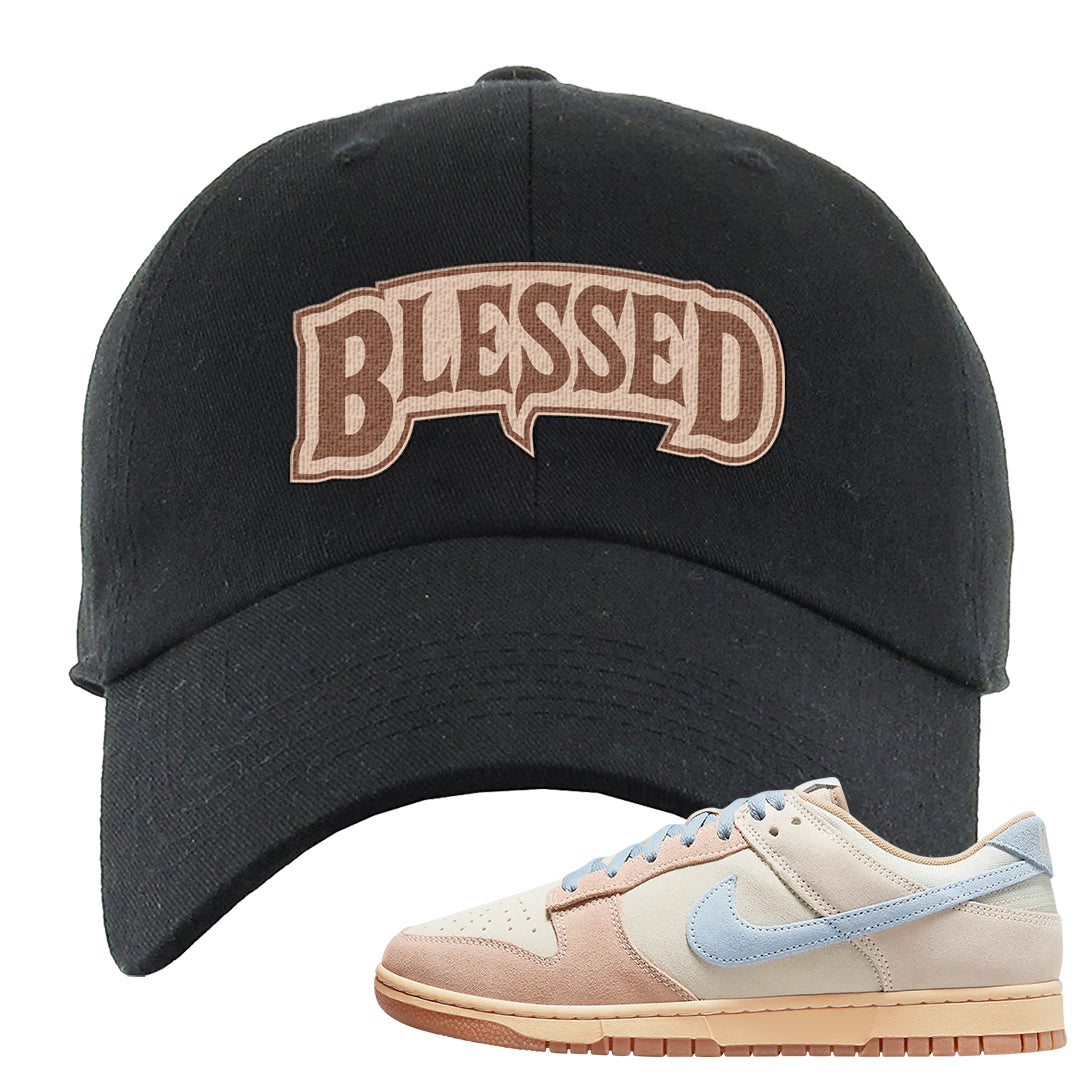 Light Armory Blue Low Dunks Dad Hat | Blessed Arch, Black
