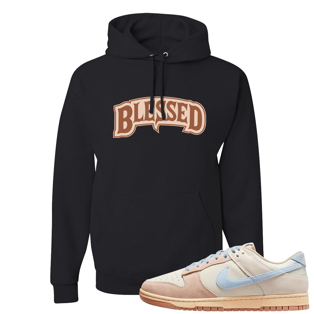 Light Armory Blue Low Dunks Hoodie | Blessed Arch, Black