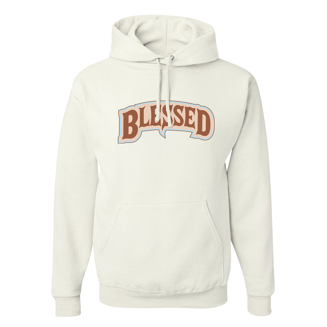Light Armory Blue Low Dunks Hoodie | Blessed Arch, White