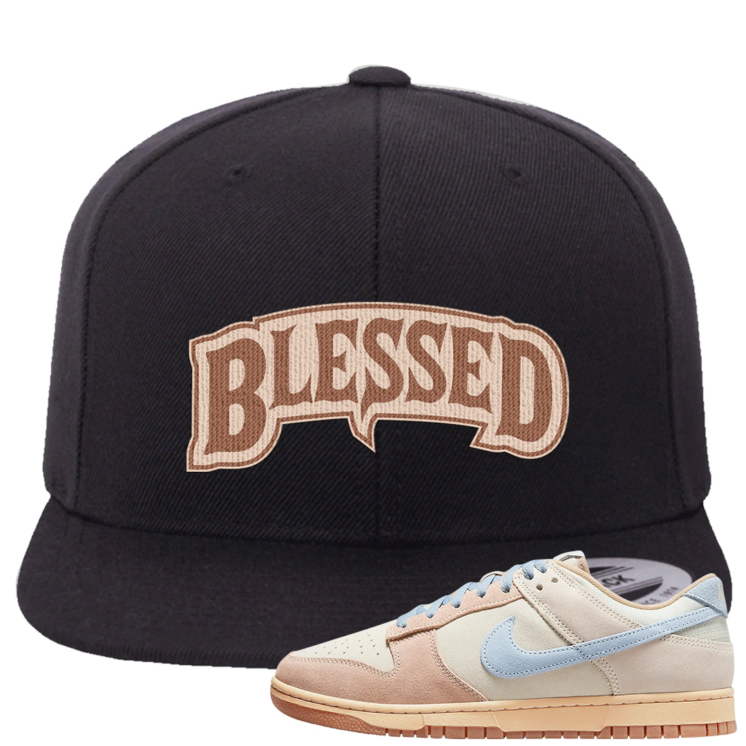 Light Armory Blue Low Dunks Snapback Hat | Blessed Arch, Black