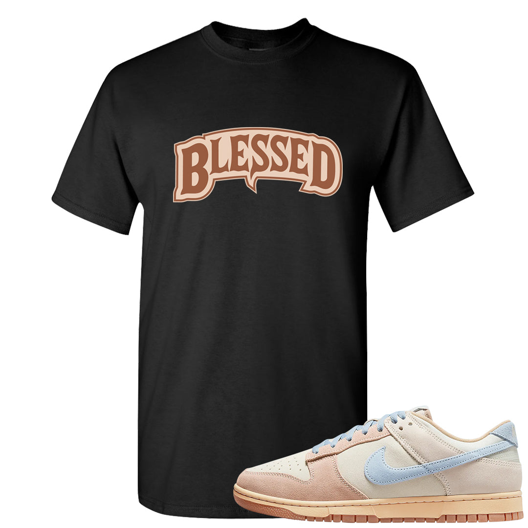 Light Armory Blue Low Dunks T Shirt | Blessed Arch, Black
