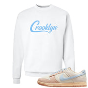 Light Armory Blue Low Dunks Crewneck Sweatshirt | Crooklyn, White