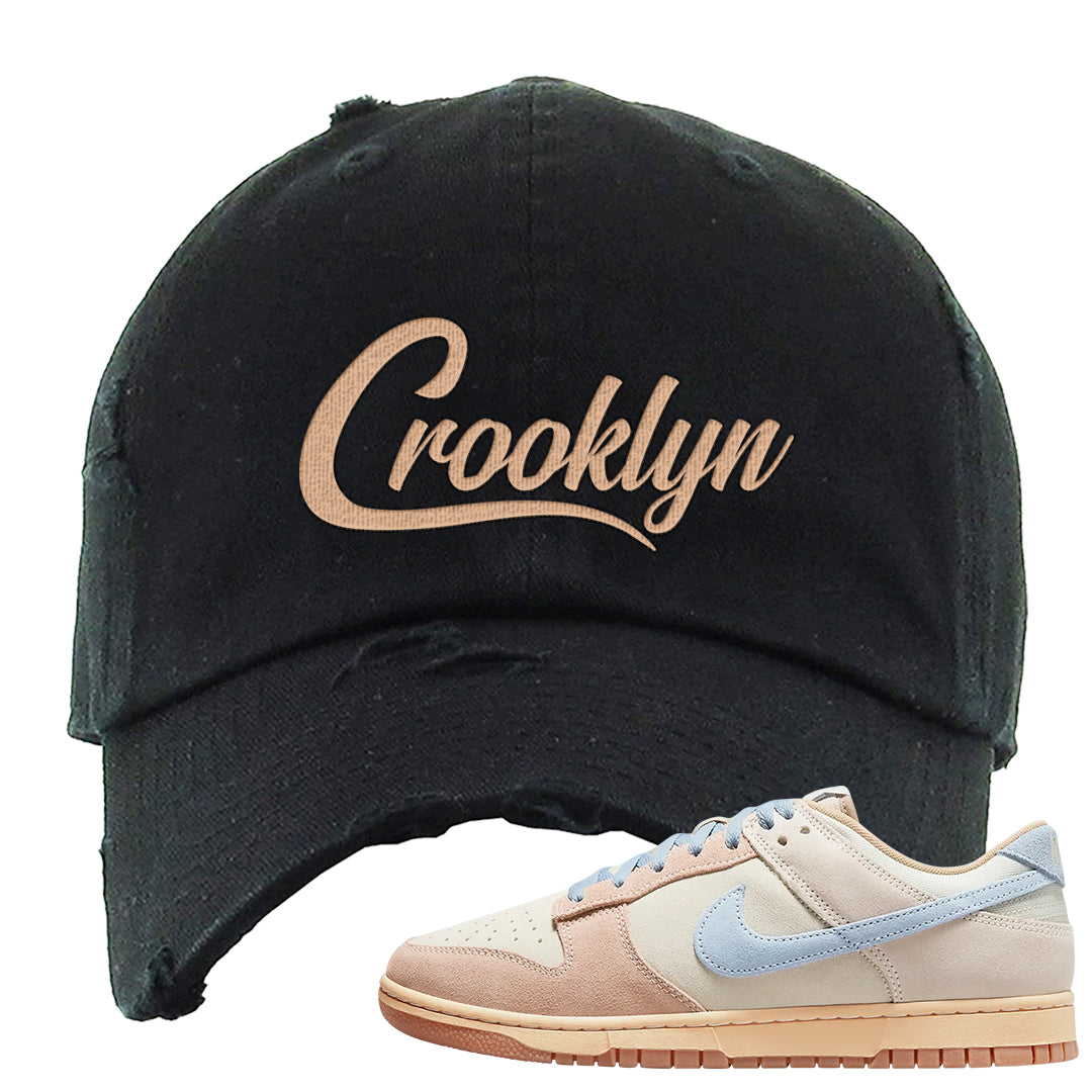 Light Armory Blue Low Dunks Distressed Dad Hat | Crooklyn, Black