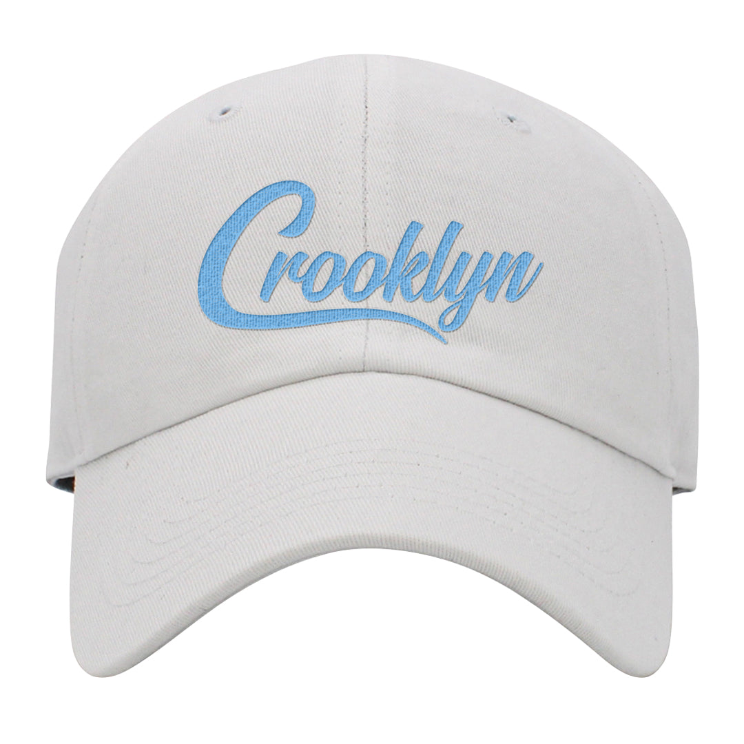 Light Armory Blue Low Dunks Dad Hat | Crooklyn, White