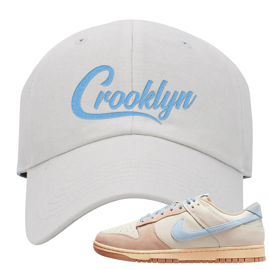 Light Armory Blue Low Dunks Dad Hat | Crooklyn, White