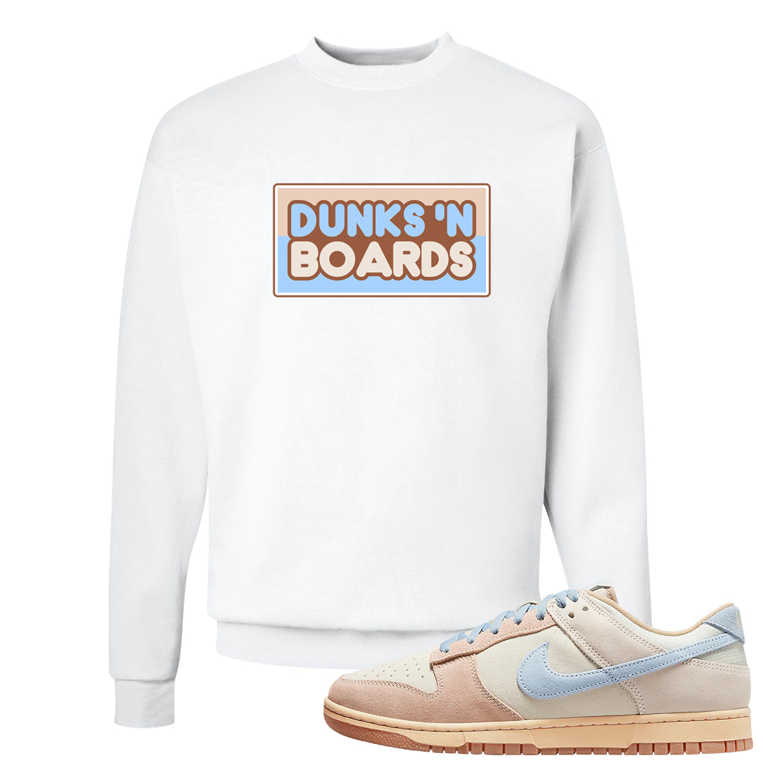Light Armory Blue Low Dunks Crewneck Sweatshirt | Dunks N Boards, White