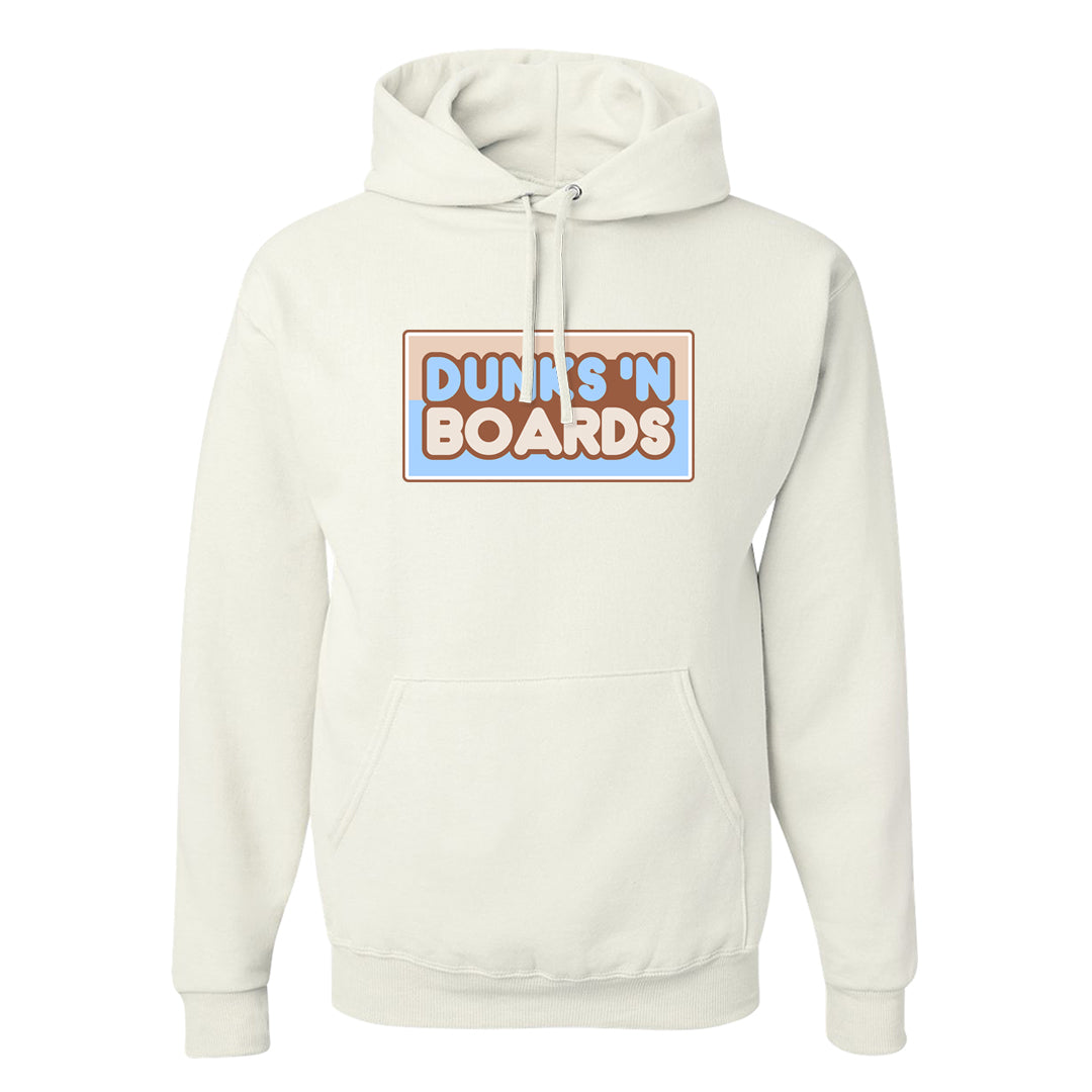 Light Armory Blue Low Dunks Hoodie | Dunks N Boards, White