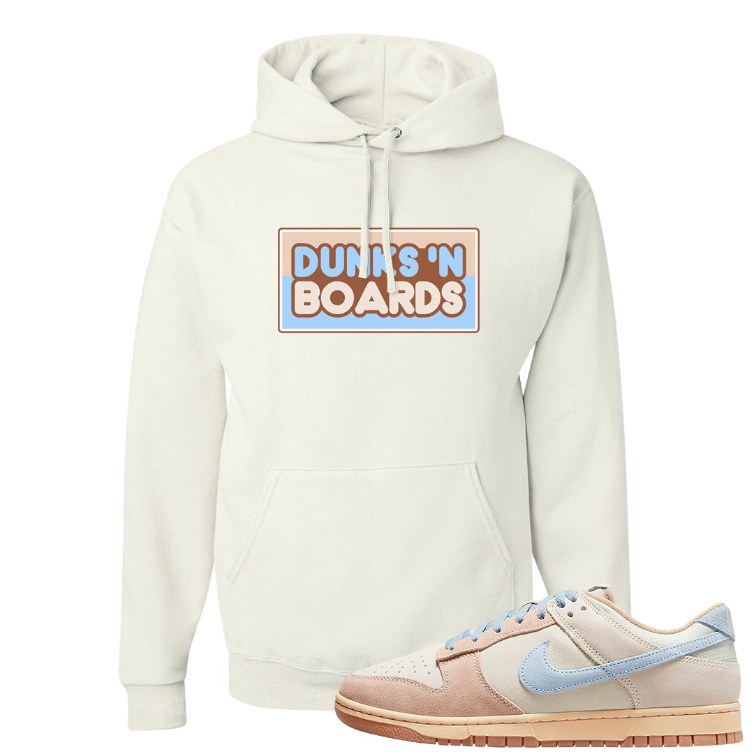 Light Armory Blue Low Dunks Hoodie | Dunks N Boards, White