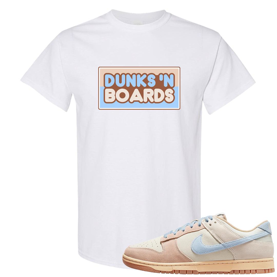 Light Armory Blue Low Dunks T Shirt | Dunks N Boards, White