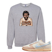 Light Armory Blue Low Dunks Crewneck Sweatshirt | Escobar Illustration, Ash