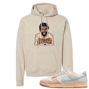 Light Armory Blue Low Dunks Hoodie | Escobar Illustration, Sand