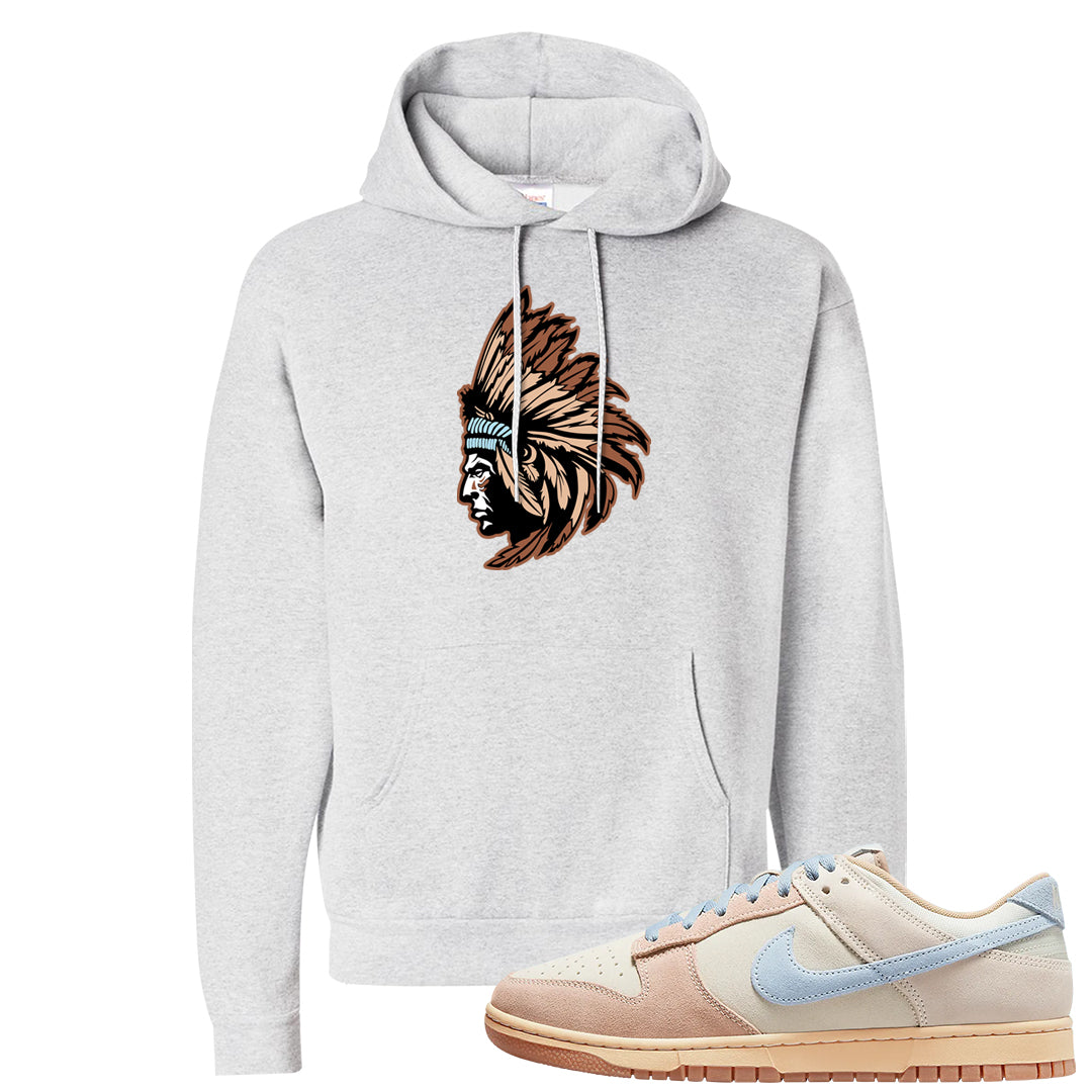 Light Armory Blue Low Dunks Hoodie | Indian Chief, Ash