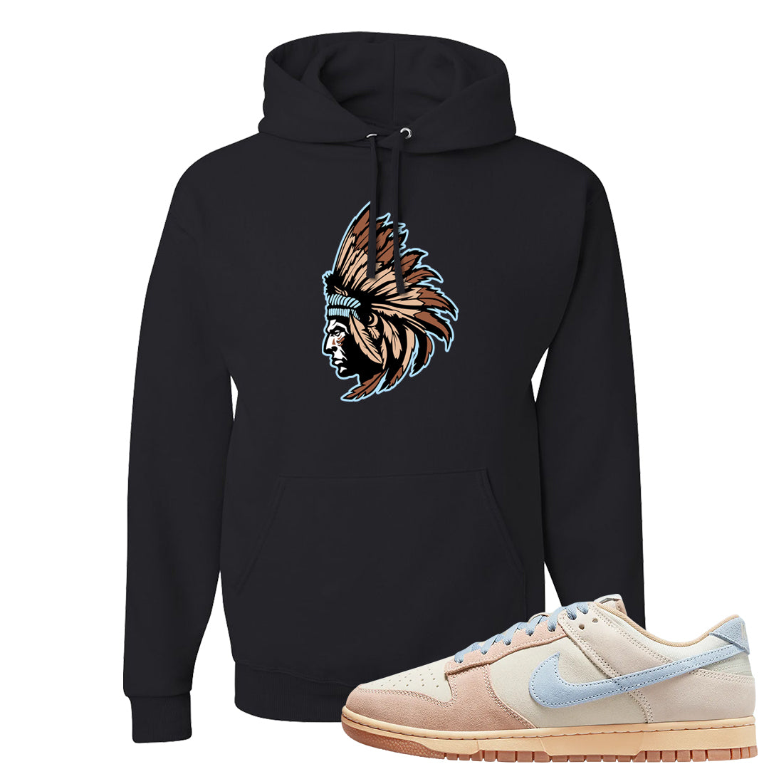 Light Armory Blue Low Dunks Hoodie | Indian Chief, Black
