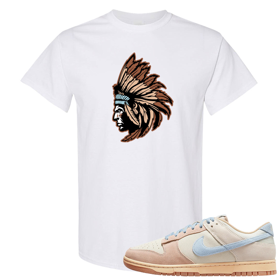 Light Armory Blue Low Dunks T Shirt | Indian Chief, White