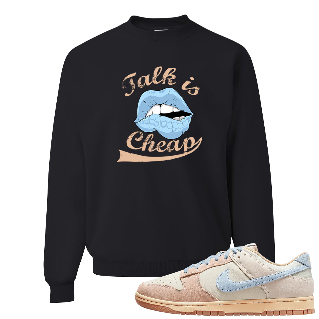 Light Armory Blue Low Dunks Crewneck Sweatshirt | Talk Lips, Black