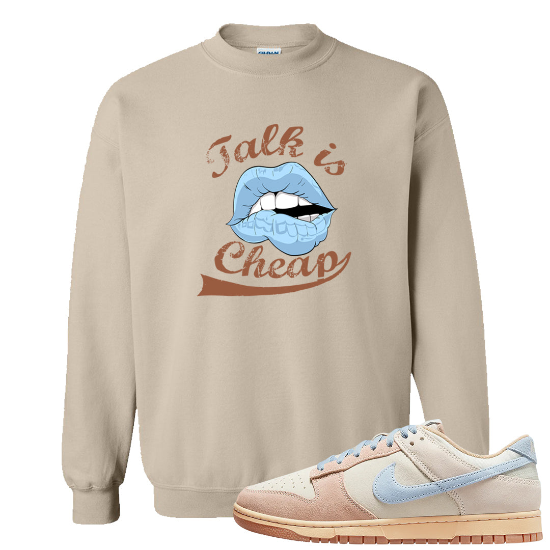 Light Armory Blue Low Dunks Crewneck Sweatshirt | Talk Lips, Sand