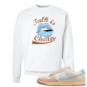 Light Armory Blue Low Dunks Crewneck Sweatshirt | Talk Lips, White